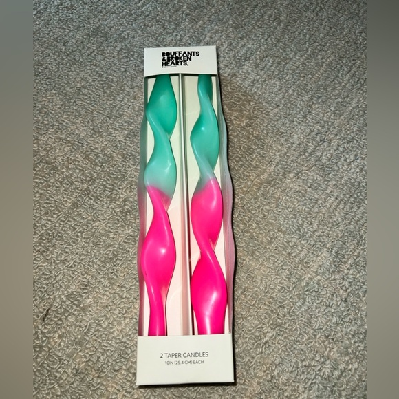 By bouffant and broken hearts, Swirl taper candle set new! - Picture 1 of 5